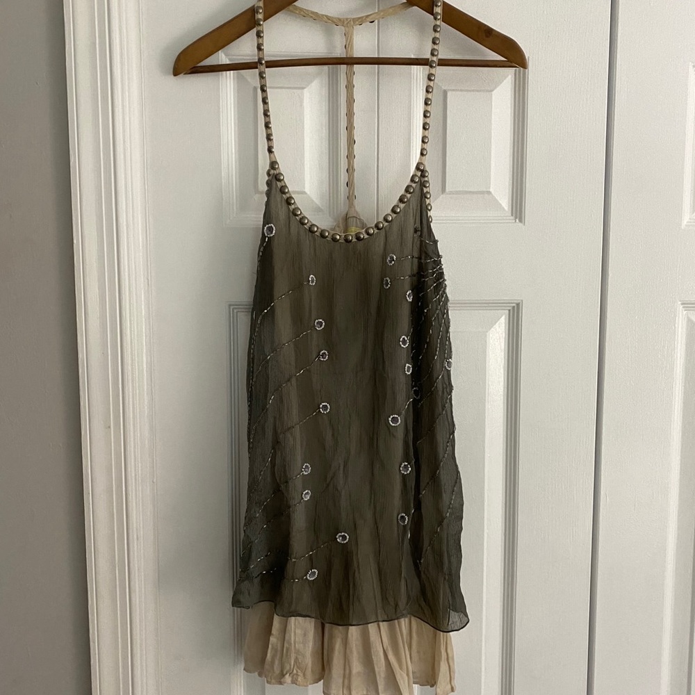 Free People Silk Embellished Dress